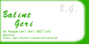 balint geri business card